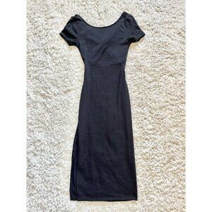 antistar black dress | Dresses | Antistar Soft Stretch Ribbed Midi With Back Cutout Short Sleeves N Star velvet